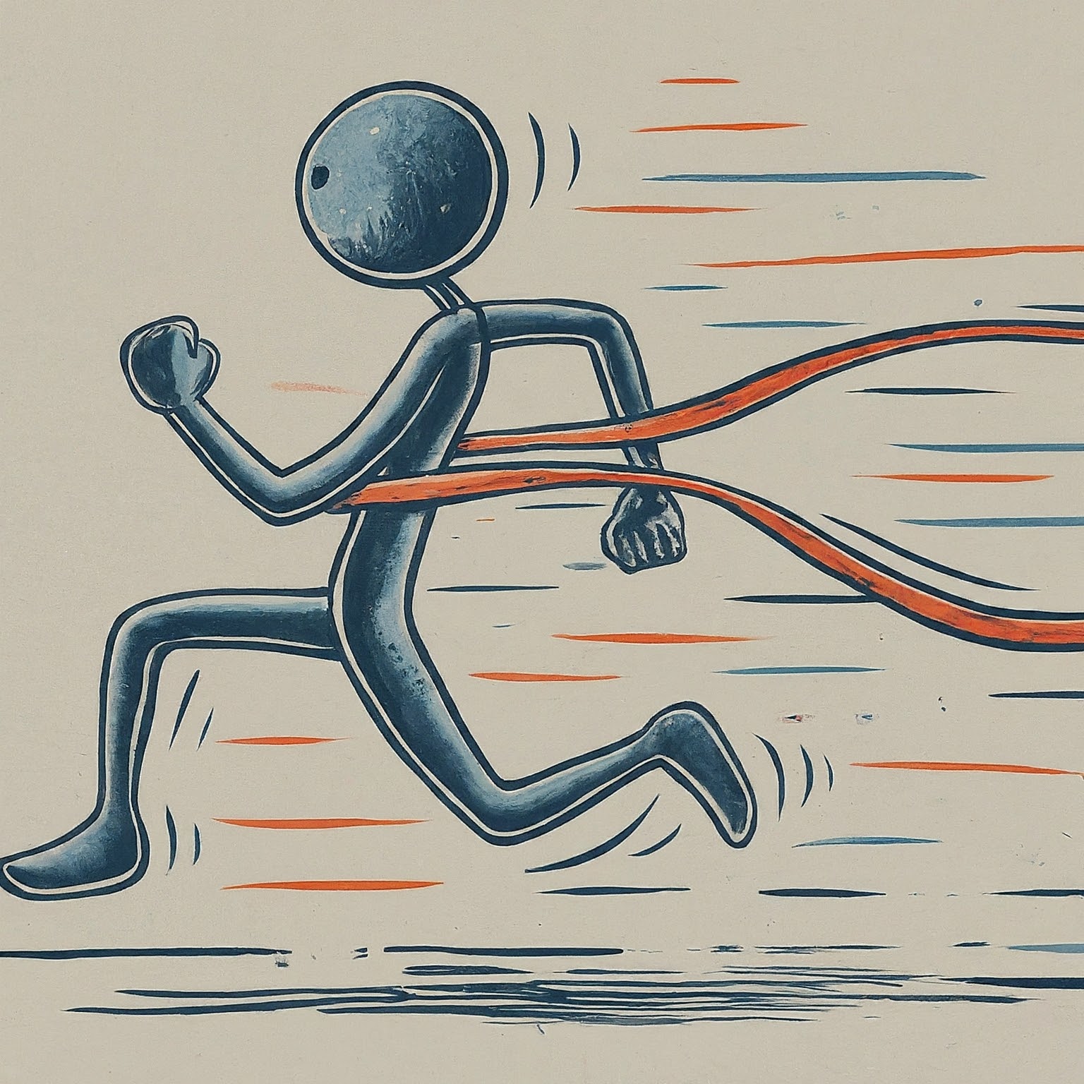 Stick figure meant to demonstrate drive and initiative